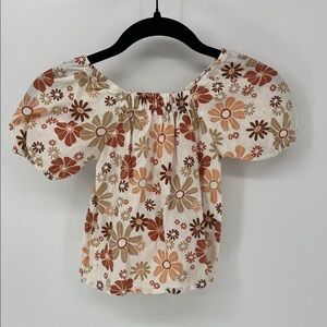 Little Co. by Lauren Conrad Girls Flower Blouse Linen Cotton
